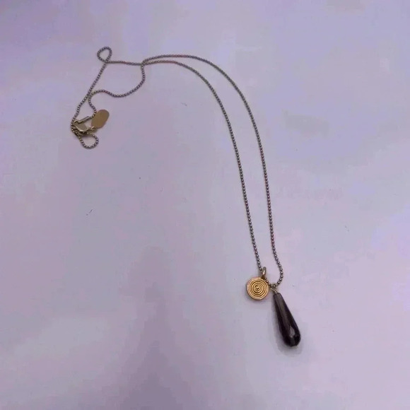 Maya Brenner 14/20 Gold 20” Necklace with Smokey Topaz Drop Pendant - Picture 5 of 5